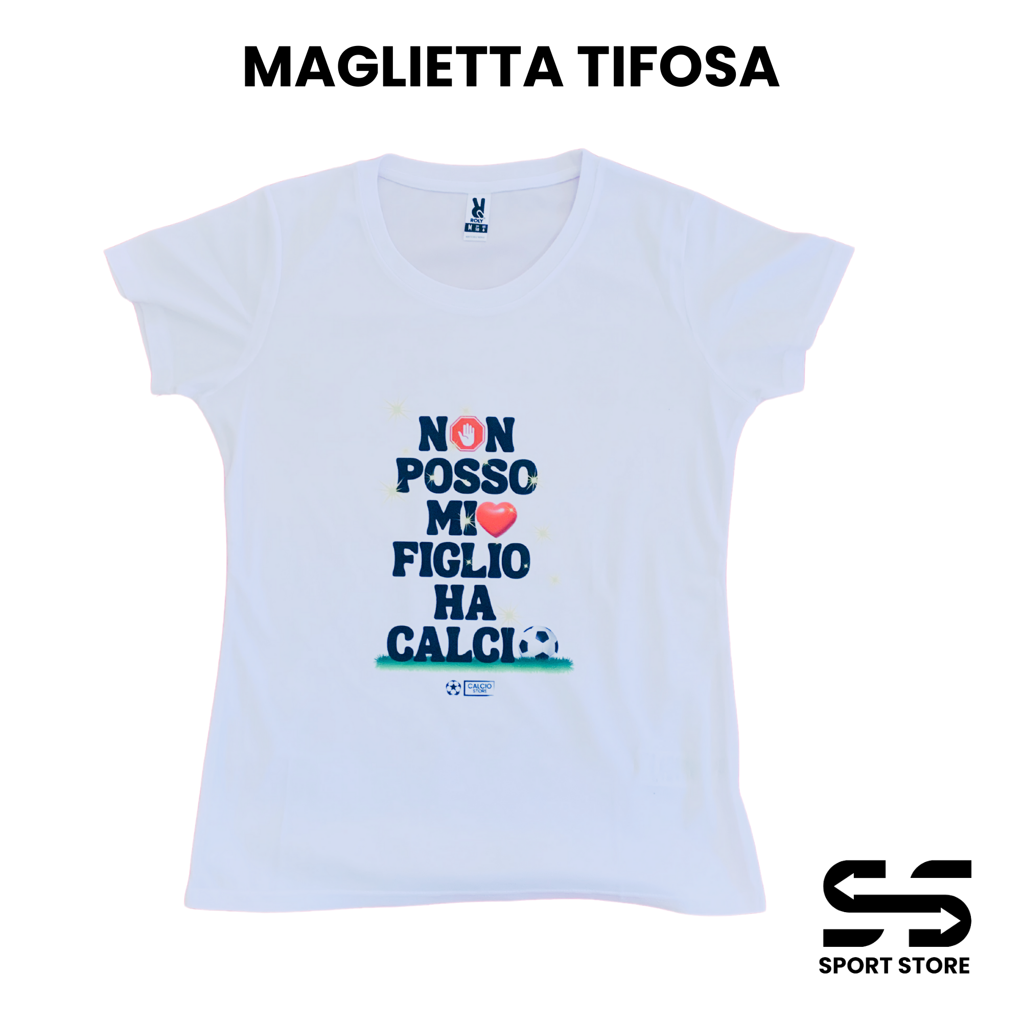 T-shirt “NON POSSO, MIO FIGLIO HA CALCIO”
